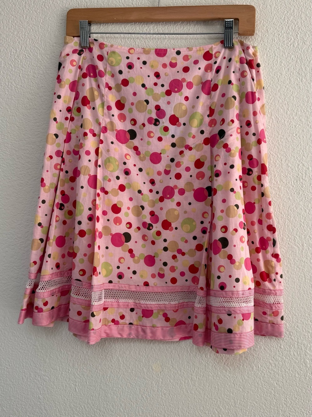 Cynthia Steffe Pink Polka Dot A-Line Skirt